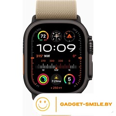 Apple Watch Ultra 2 2024 GPS + Cellular 49mm Black Titanium Case with Tan Alpine Loop - L (MYQ23)