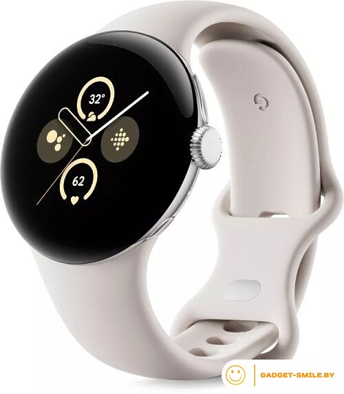 Google Pixel Watch 2 (глянцевый серебристый/фарфор)