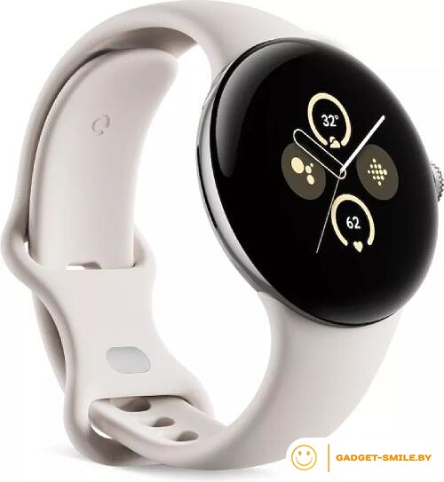 Google Pixel Watch 2 (глянцевый серебристый/фарфор)