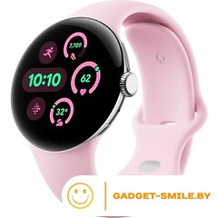 Google Pixel Watch 3 41мм Глянцевый серебристый / розовый кварц (Polished Silver / Rose Quartz)