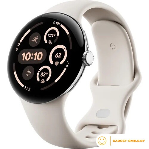 Google Pixel Watch 3 45мм Глянцевый серебристый / фарфор (Polished Silver / Porcelain)