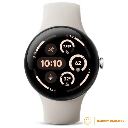 Google Pixel Watch 3 45мм Глянцевый серебристый / фарфор (Polished Silver / Porcelain)