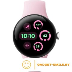 Google Pixel Watch 3 LTE 41мм Глянцевый серебристый / розовый кварц (Polished Silver / Rose Quartz)