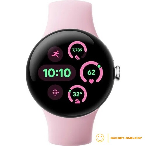 Google Pixel Watch 3 LTE 41мм Глянцевый серебристый / розовый кварц (Polished Silver / Rose Quartz)