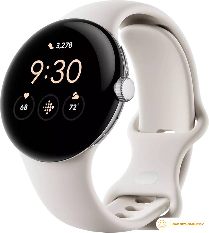Google Pixel Watch (глянцевый серебристый/мел)